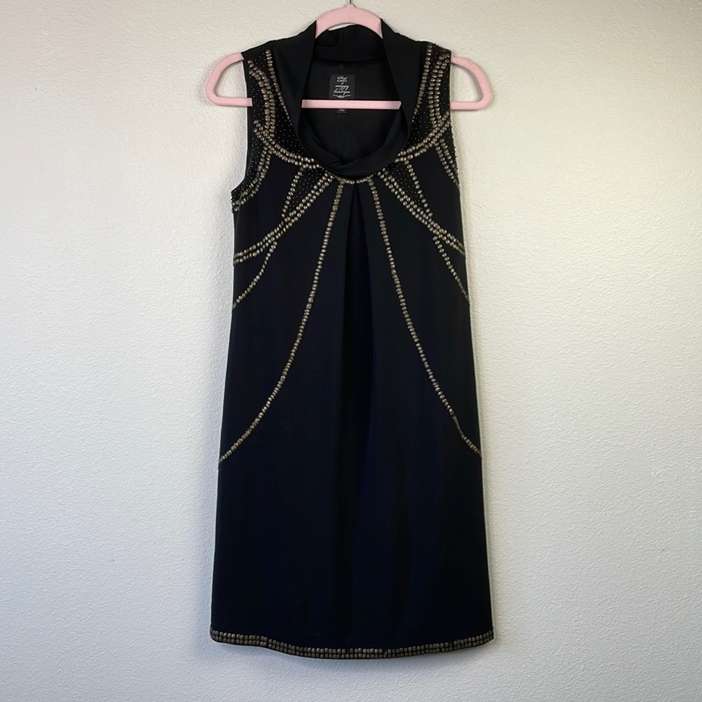Suzuki Chin sheath dress with metal beading embellishments size 4